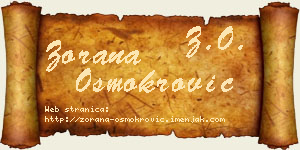 Zorana Osmokrović vizit kartica